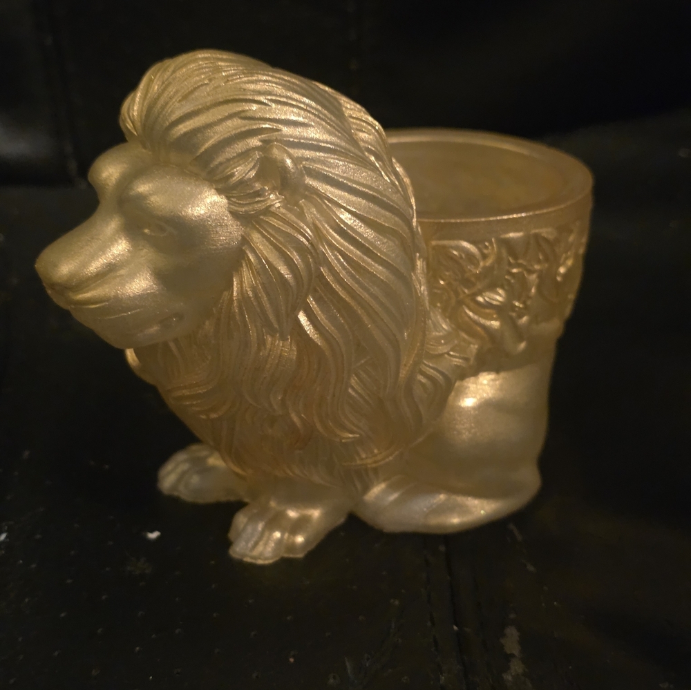Golden LION Resin Planter / Pencil Holder